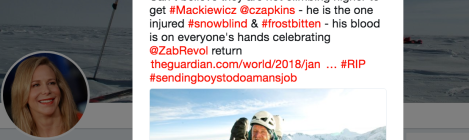 Tweet shows Vanessa O'Brien thinks the Nanga Parbat rescue of Elisabeth Revol could have done more to save Mackiewicz.