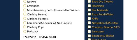 Downloadable Essential Mountaineering Gear List Color